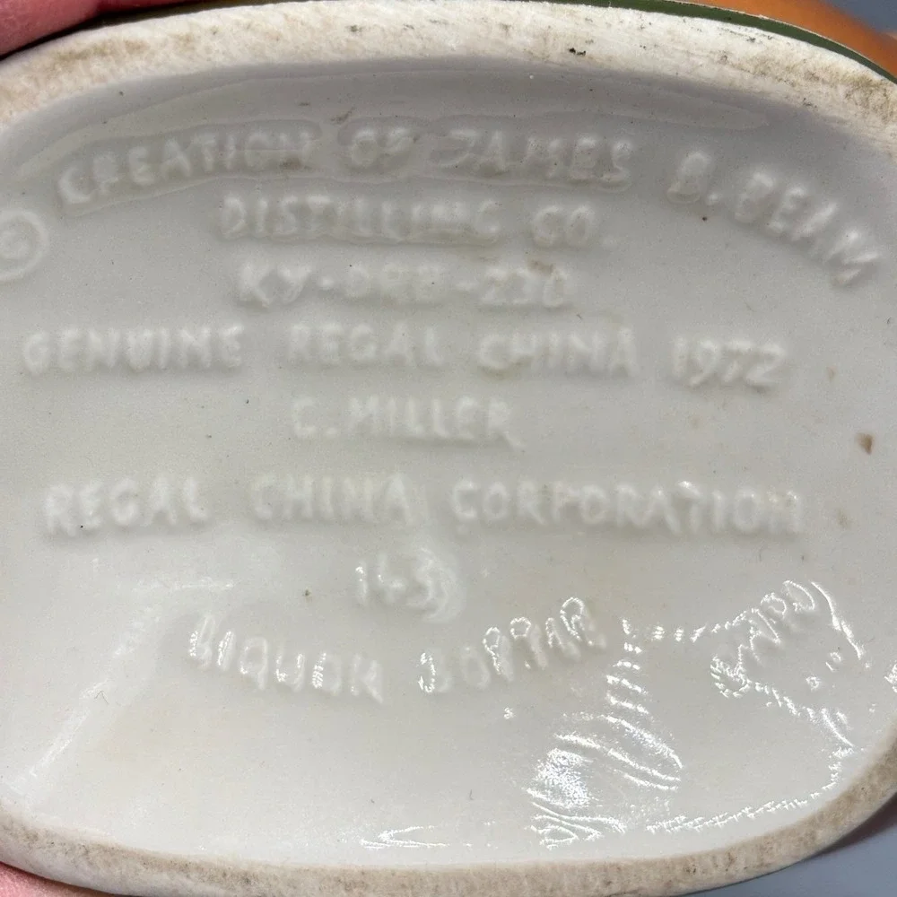 Vintage Jim‎ Beam Donkey Football Decanter Regal China 1970 Bourbon Bottle EMPTY